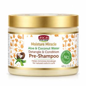 African Pride Moisture Miracle Aloe & Coconut Water Detangle & Condition Pre-Shampoo (12oz/340g)