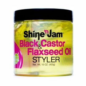 Ampro Shine 'N Jam Black Castor & Flaxseed Oil Styler (16oz/453g)