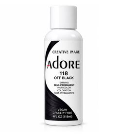 Adore Semi Permanent Hair Color 118 - Off Black (4oz/118ml)