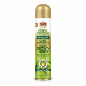 African Pride Olive Miracle Magical Growth Sheen Spray Maximum Strengthening (8oz/236ml)