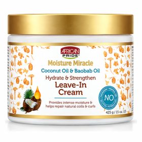 African Pride Moisture Miracle Coconut Oil & Baobab Oil Hydrate & Strengthen Leave-In Cream (15.6oz/443g)